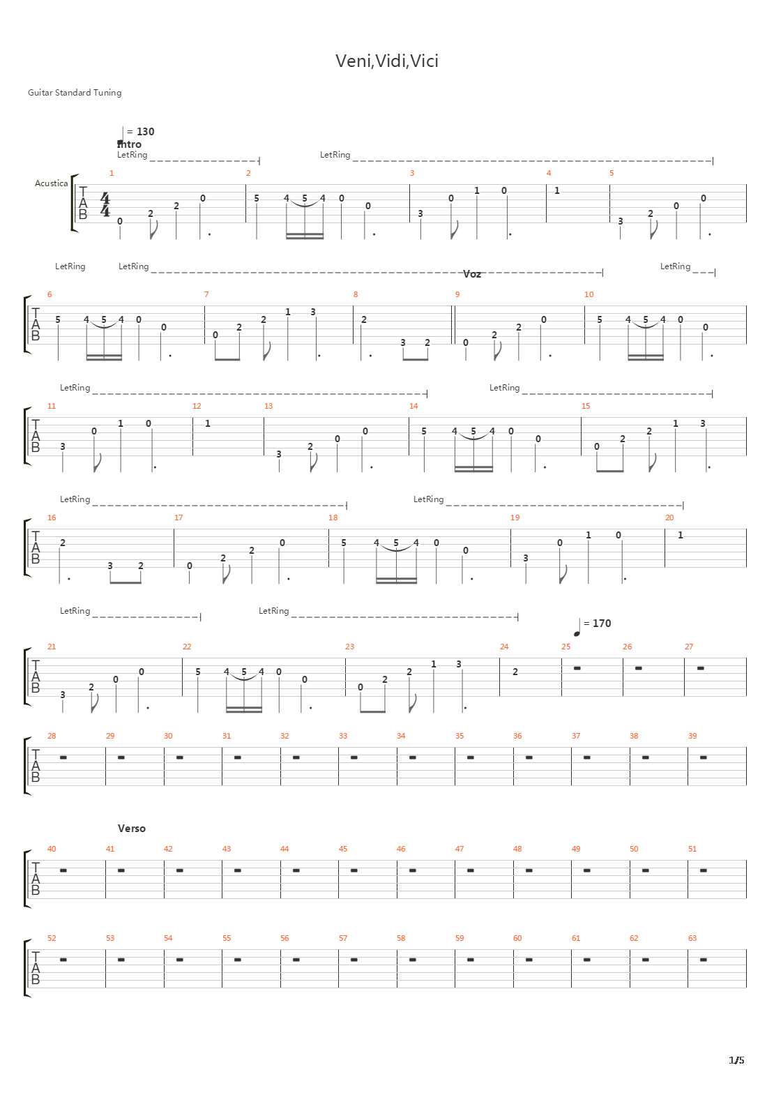Veni Vidi Vici吉他谱