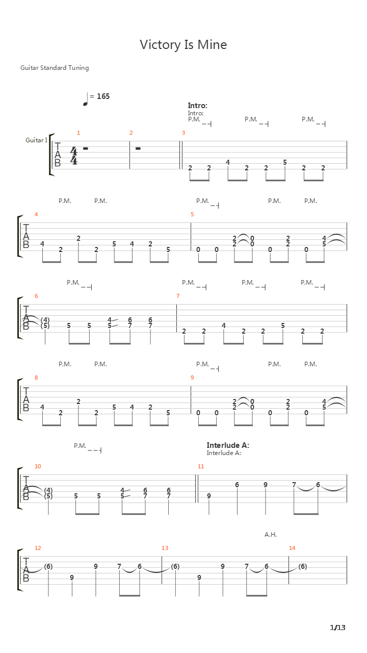 Victory Is Mine吉他谱