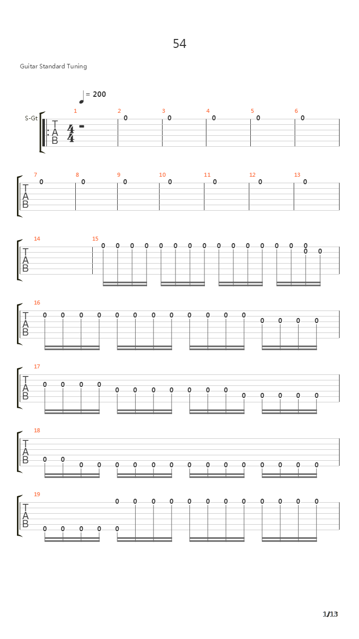 54吉他谱