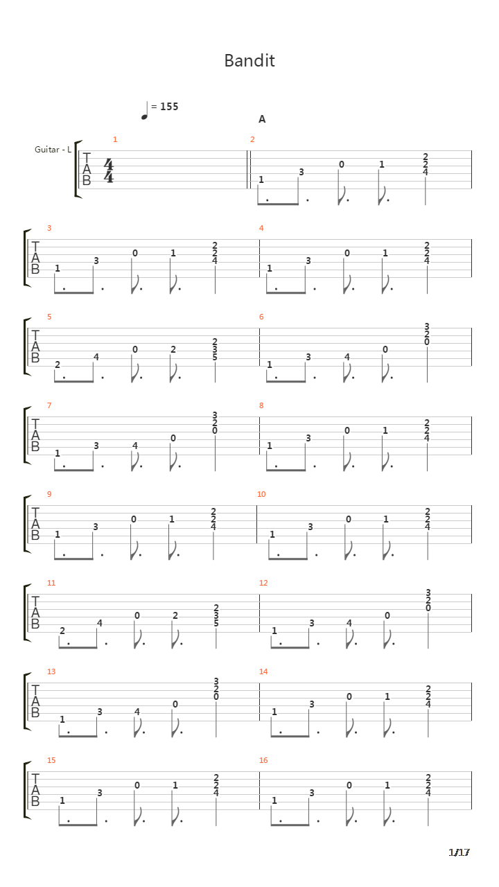 Bandit吉他谱
