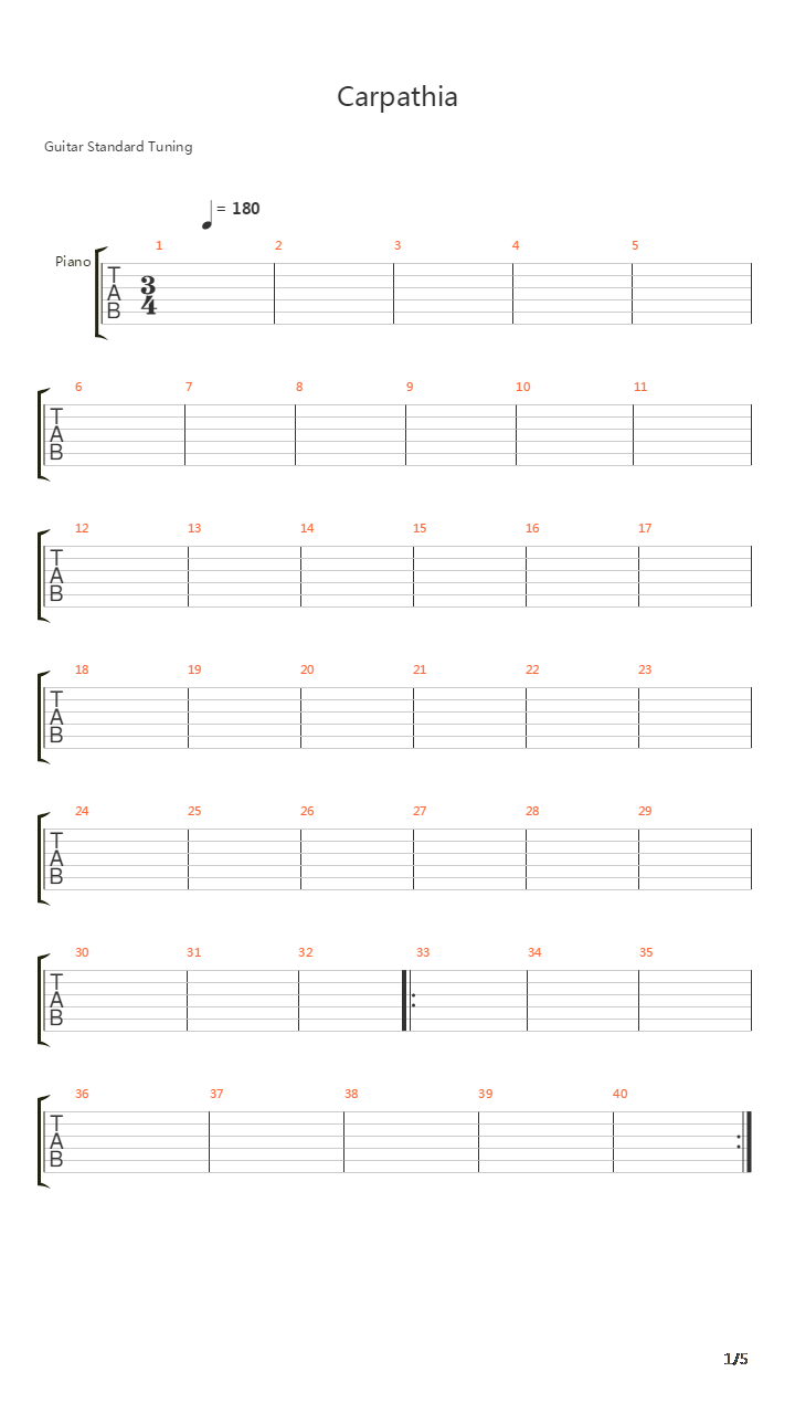 Carpathia吉他谱