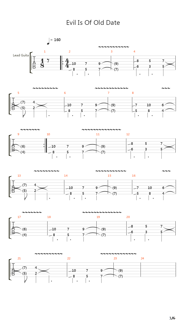 Evil Is Of Old Date吉他谱