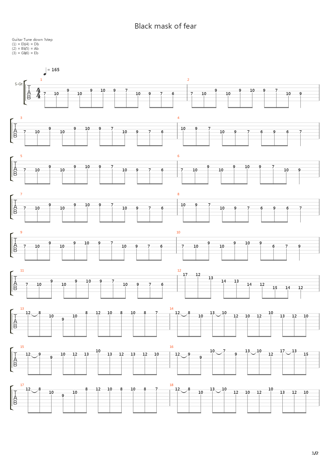 Black Mask Of Fear吉他谱