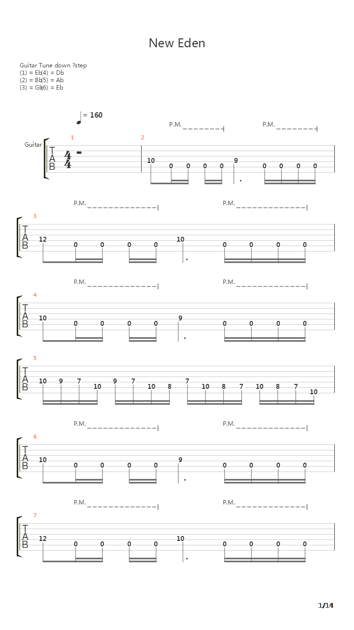 New Eden吉他谱