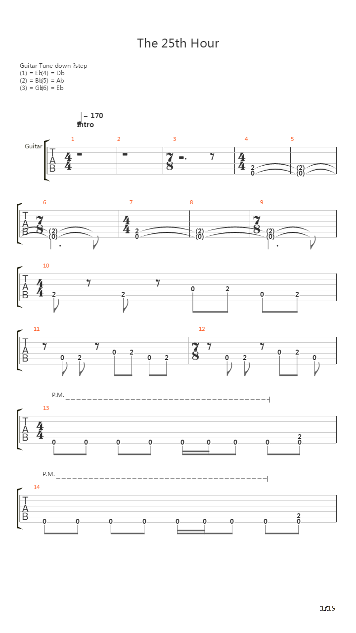 The 25th Hour吉他谱