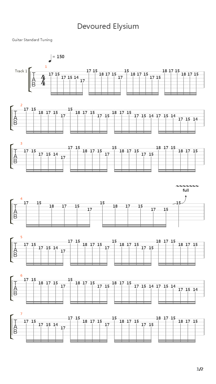 Devoured Elysium吉他谱
