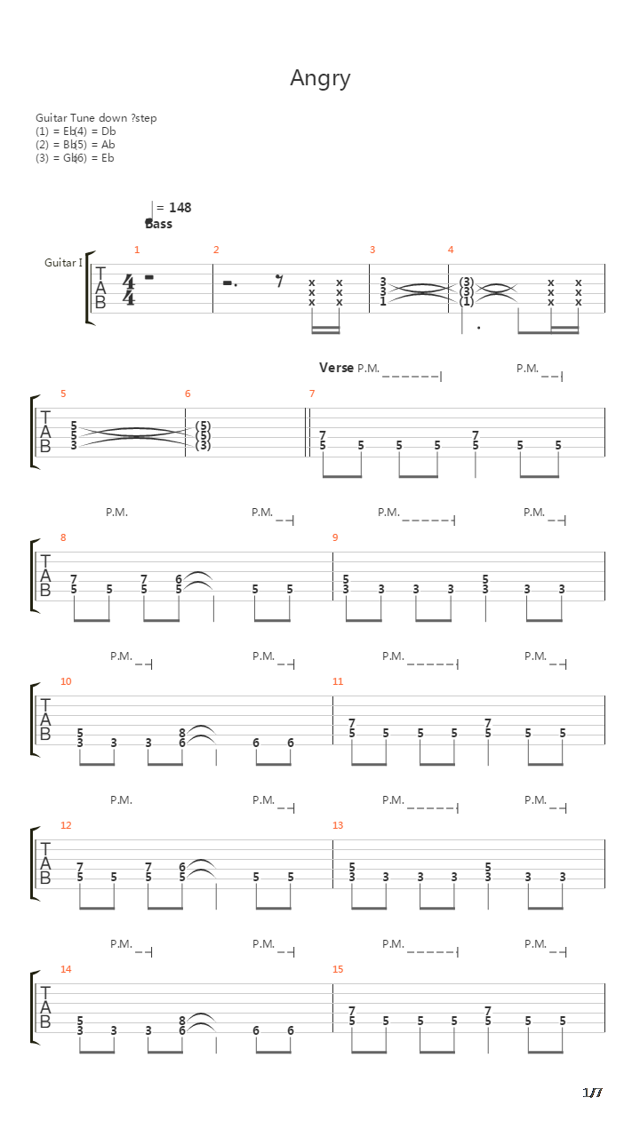 Angry吉他谱