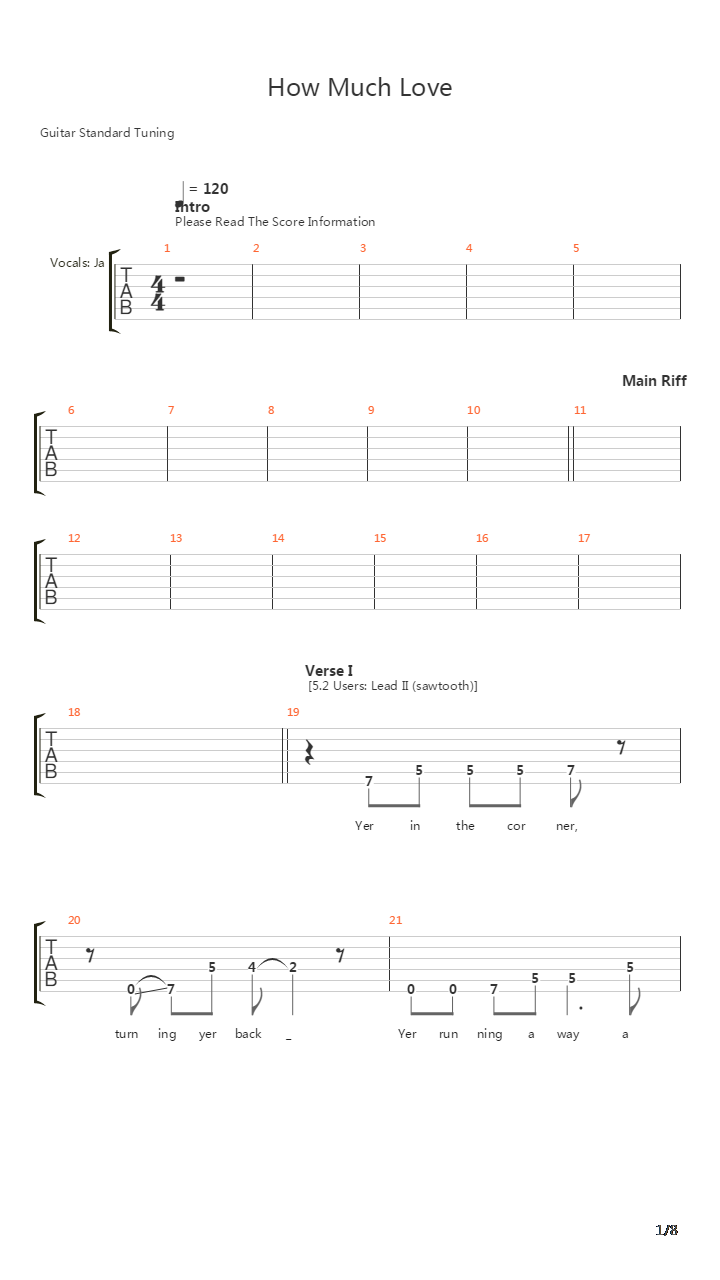 How Much Love吉他谱