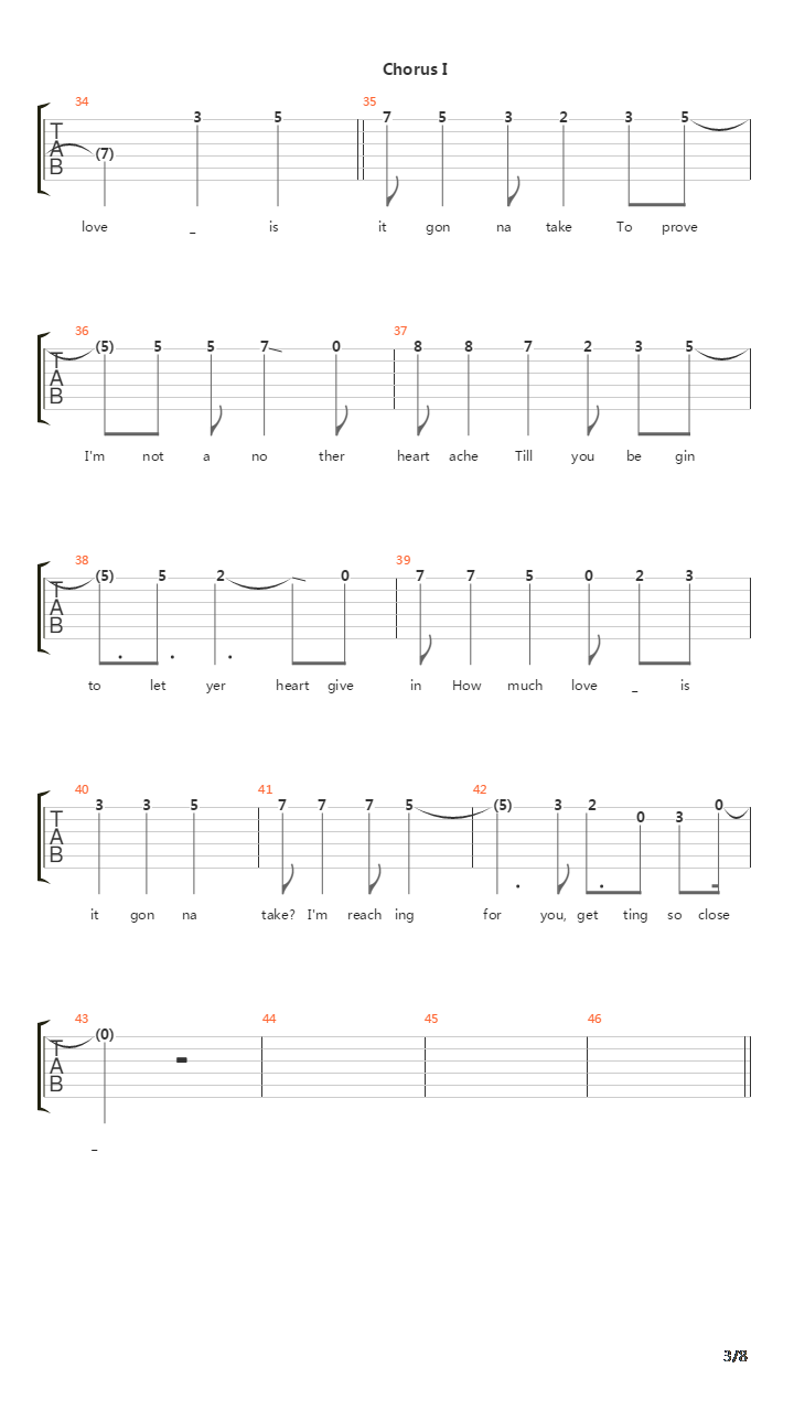 How Much Love吉他谱