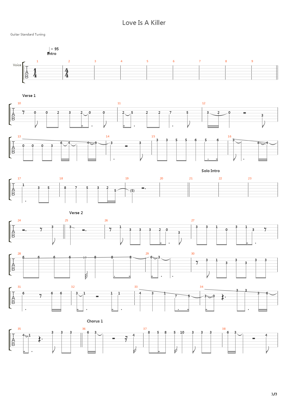 Love Is A Killer吉他谱