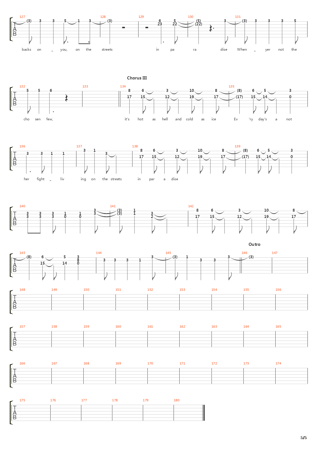 Streets In Paradise吉他谱