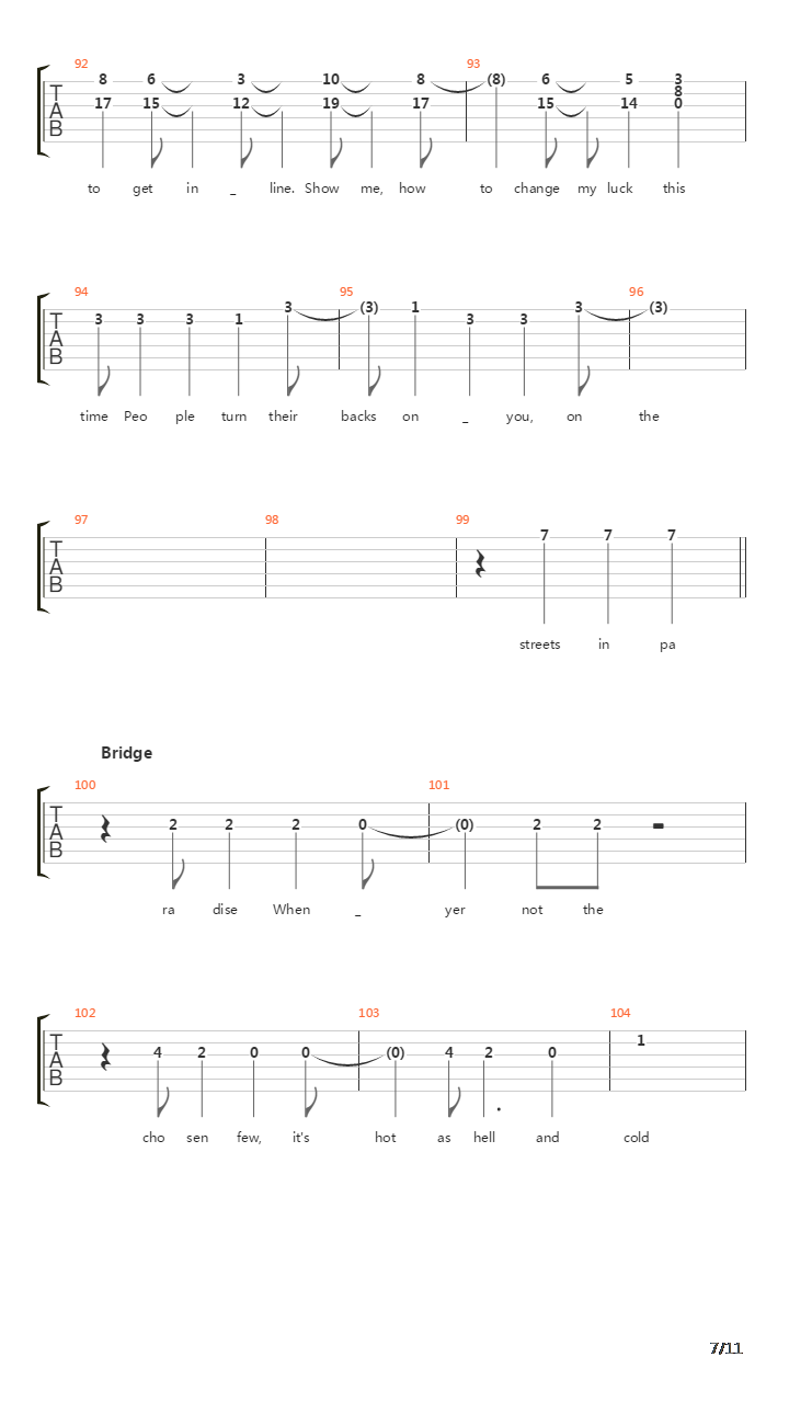 Streets In Paradise吉他谱