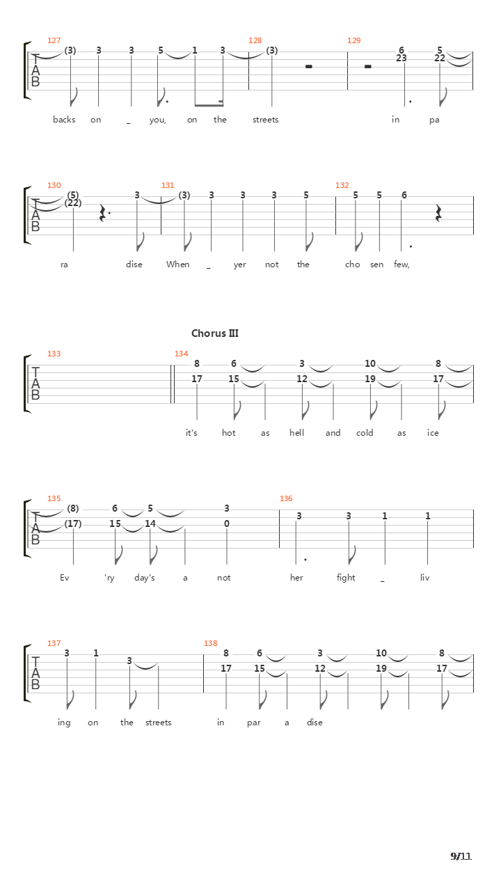 Streets In Paradise吉他谱