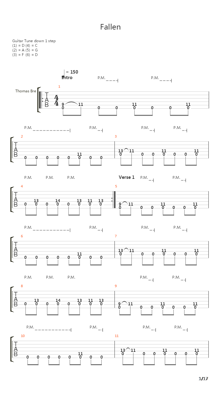 Fallen吉他谱