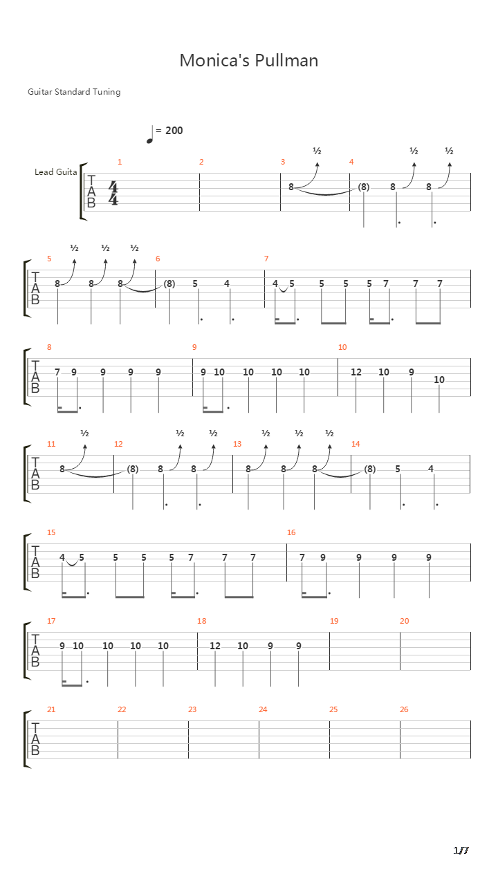 Monicas Pullman吉他谱