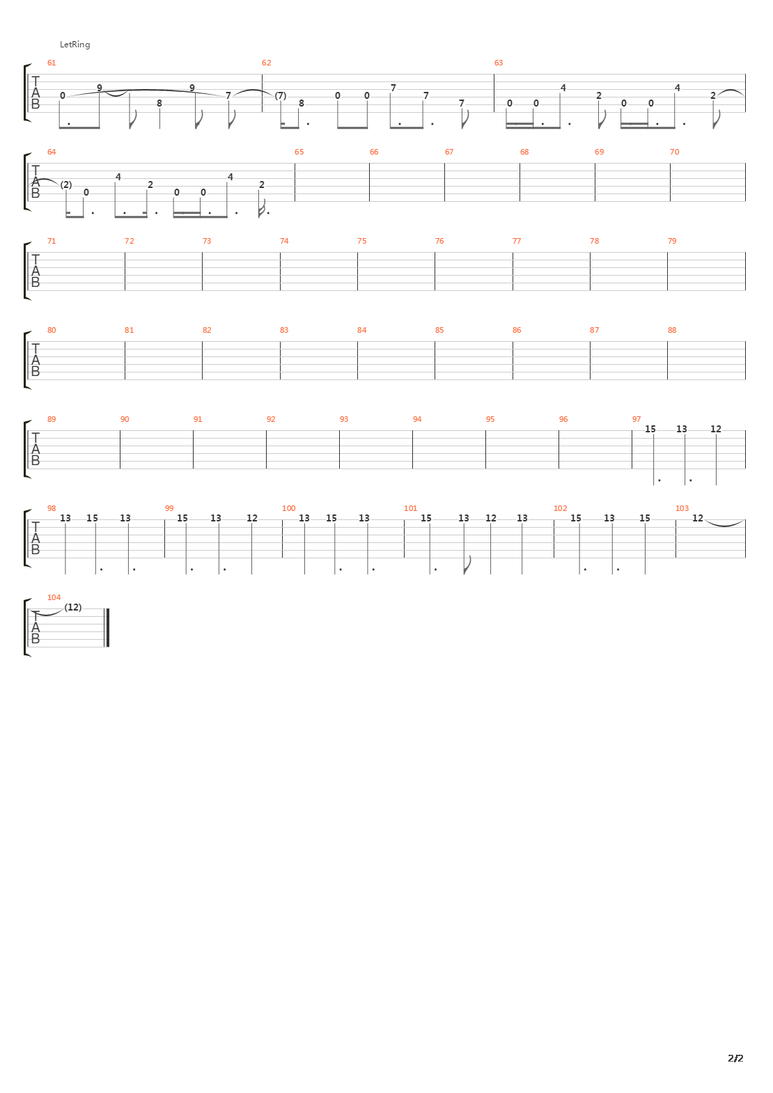 Across The Bed吉他谱