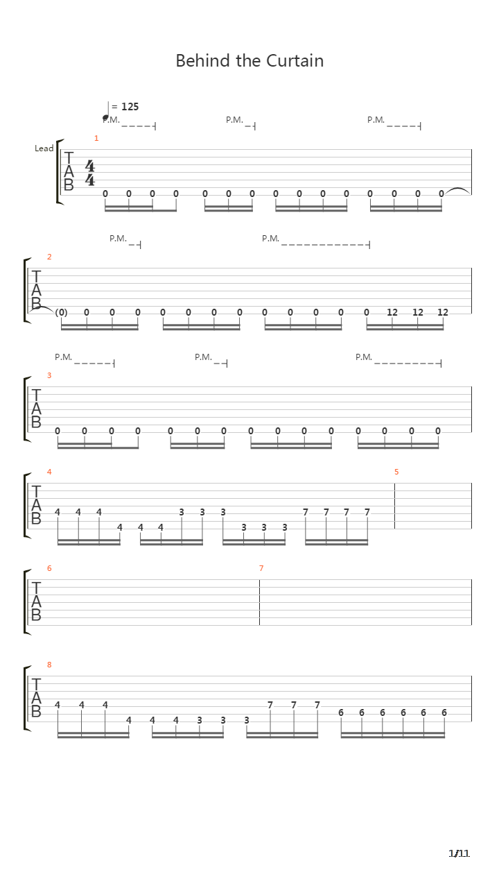 Behind The Curtain吉他谱