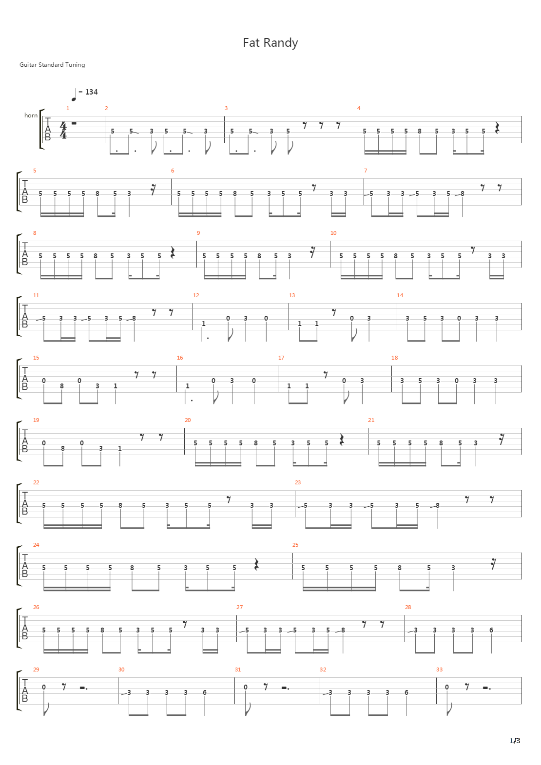 Fat Randy吉他谱
