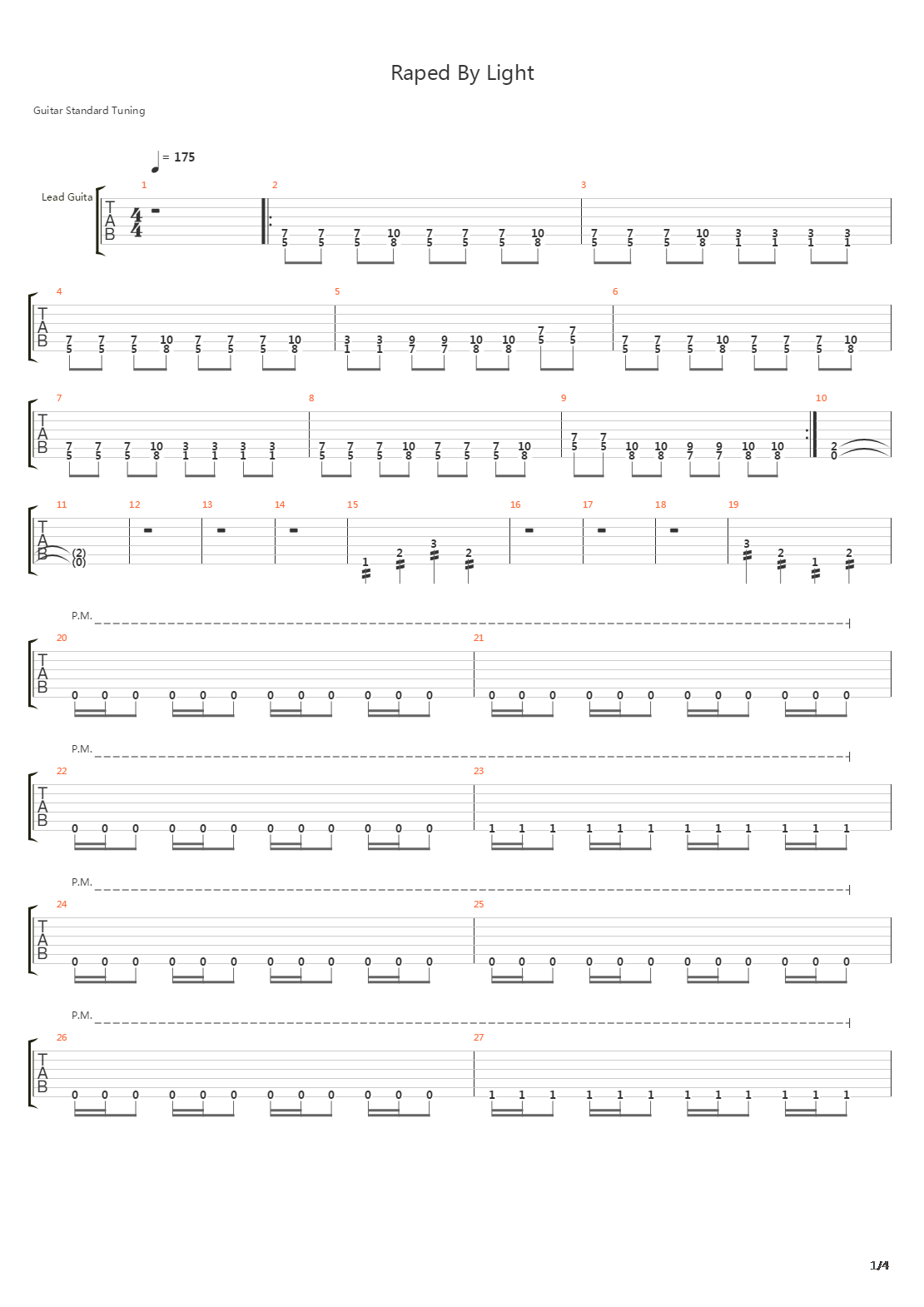 Raped By Light吉他谱