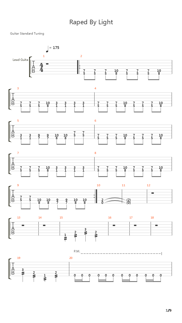 Raped By Light吉他谱