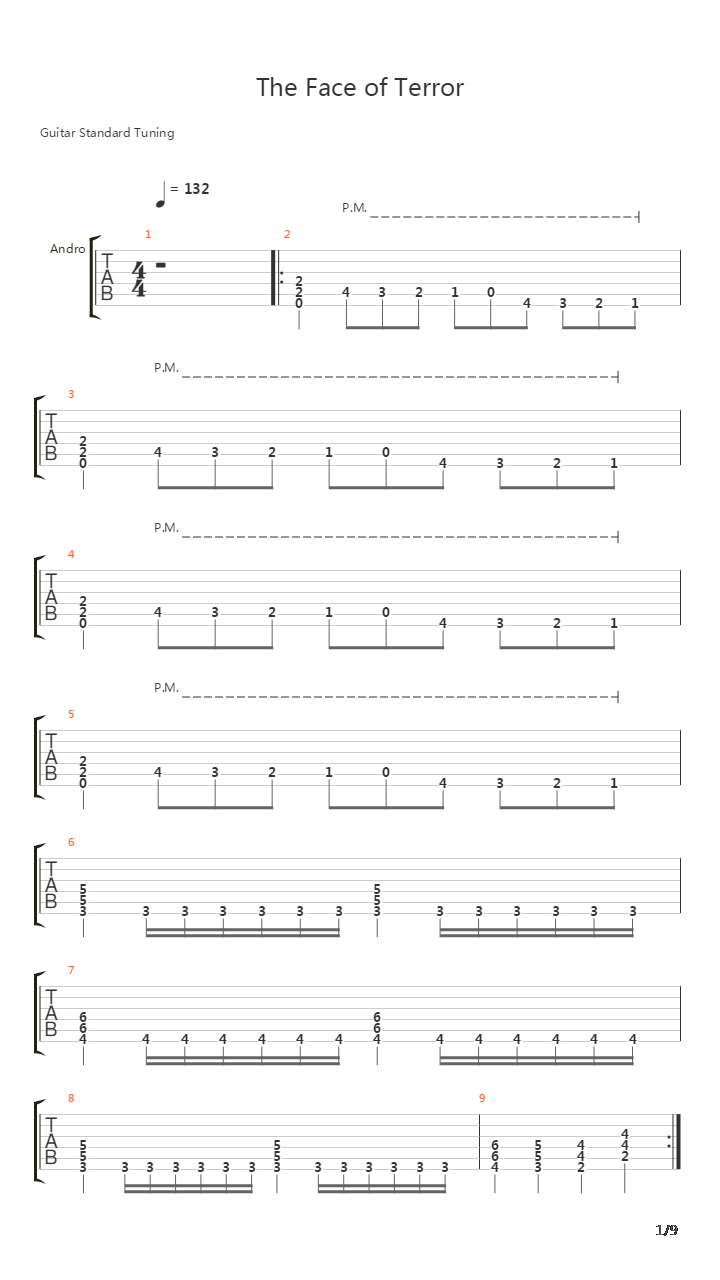 Face Of Terror吉他谱