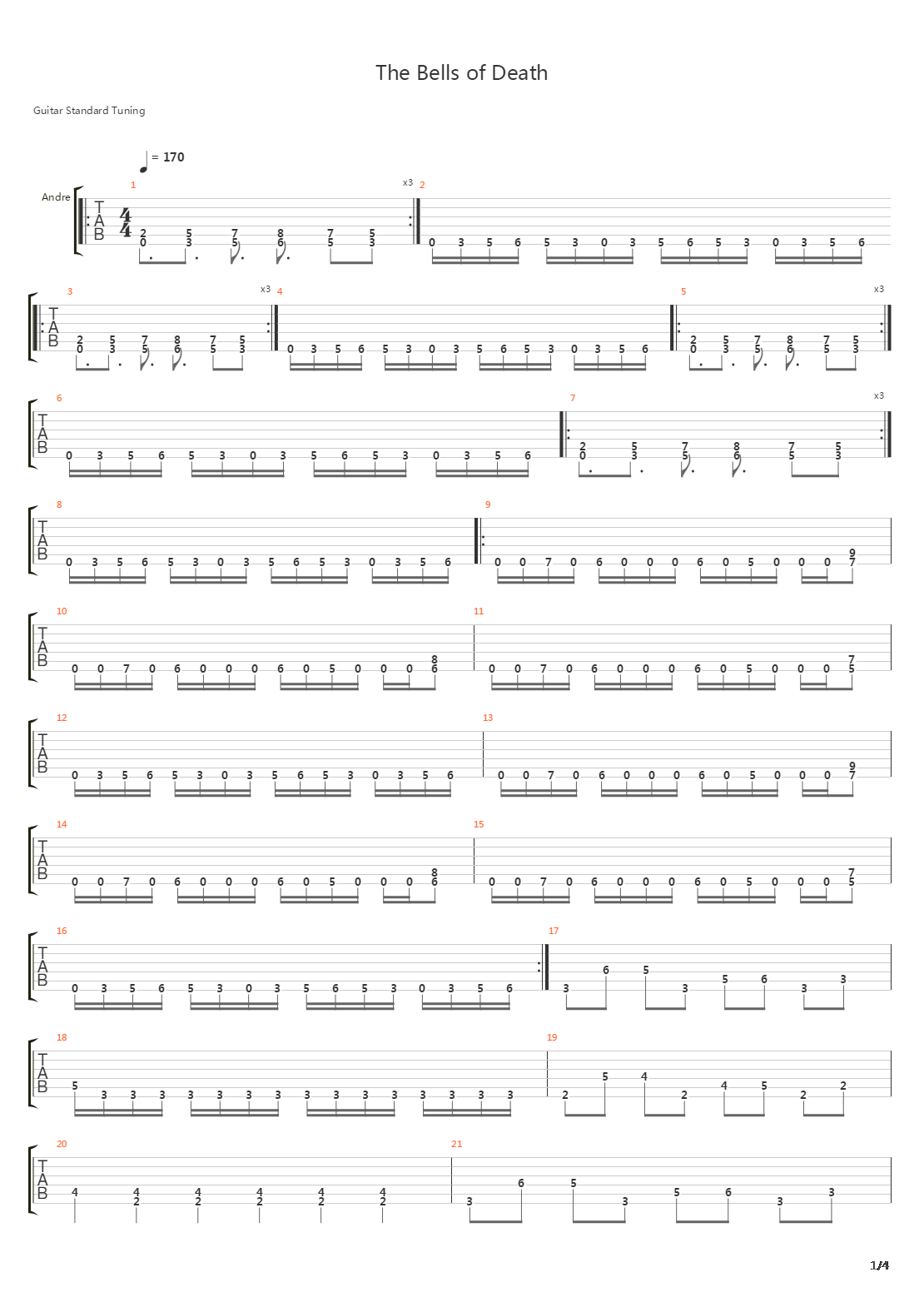 The Bells Of Death吉他谱