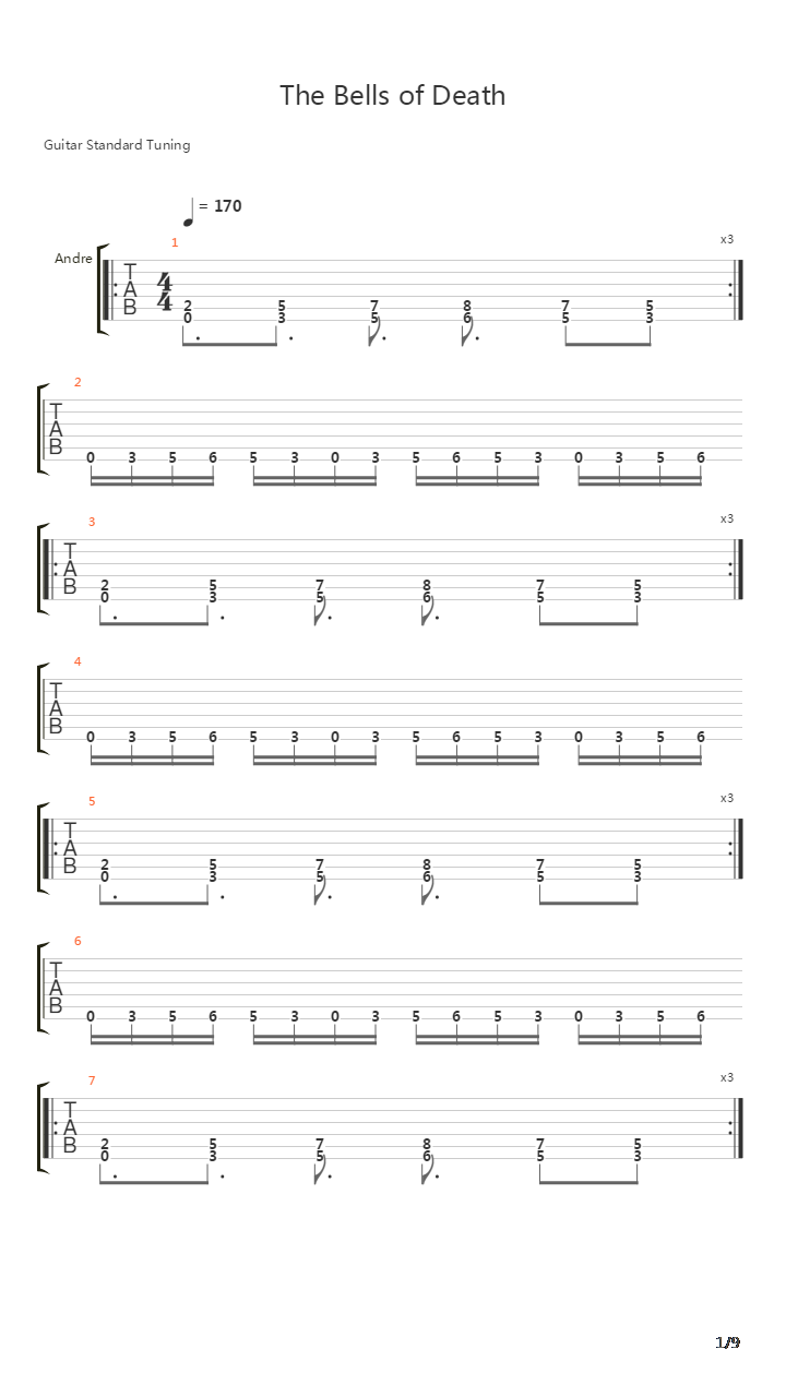 The Bells Of Death吉他谱