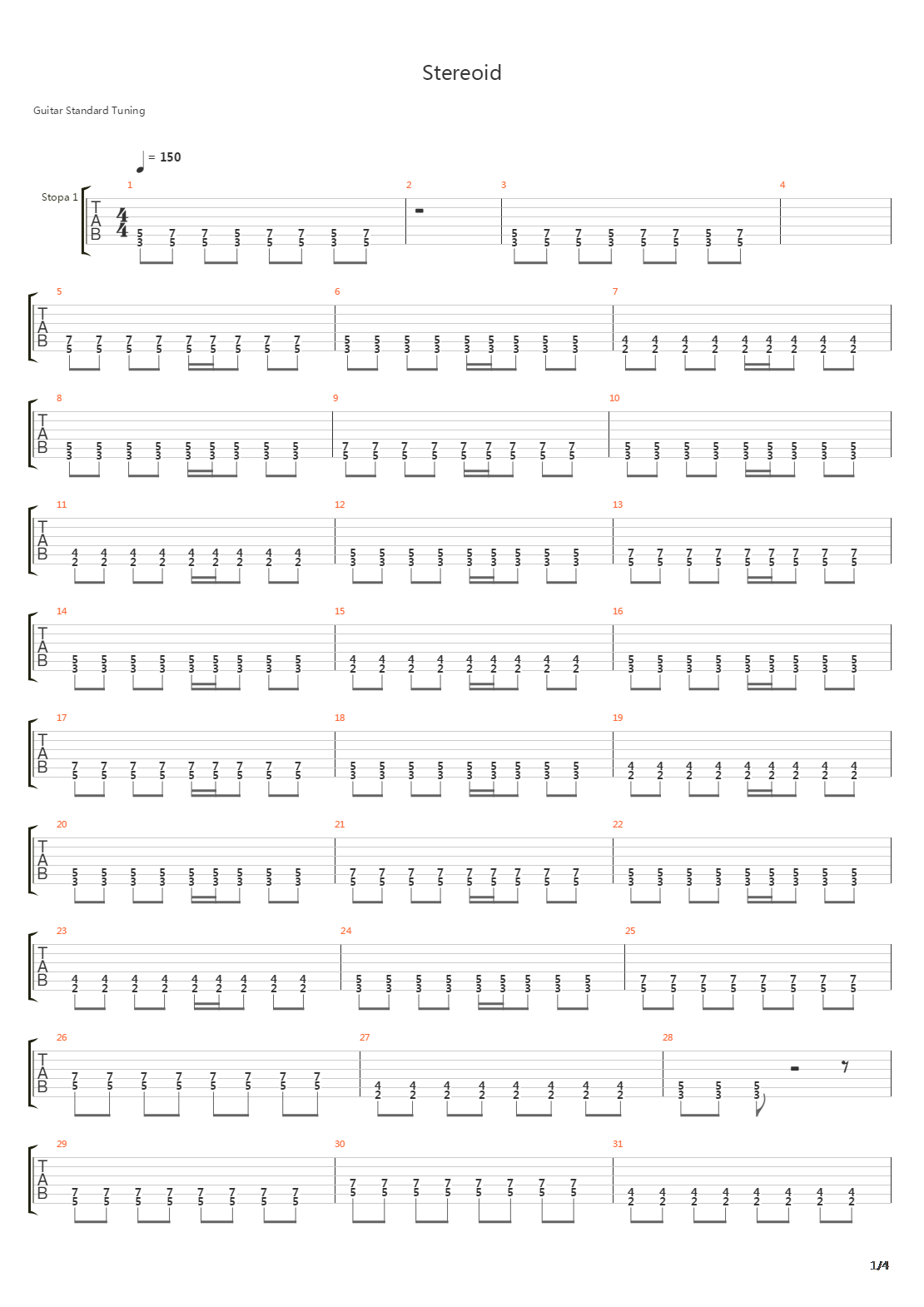 Stereoid吉他谱