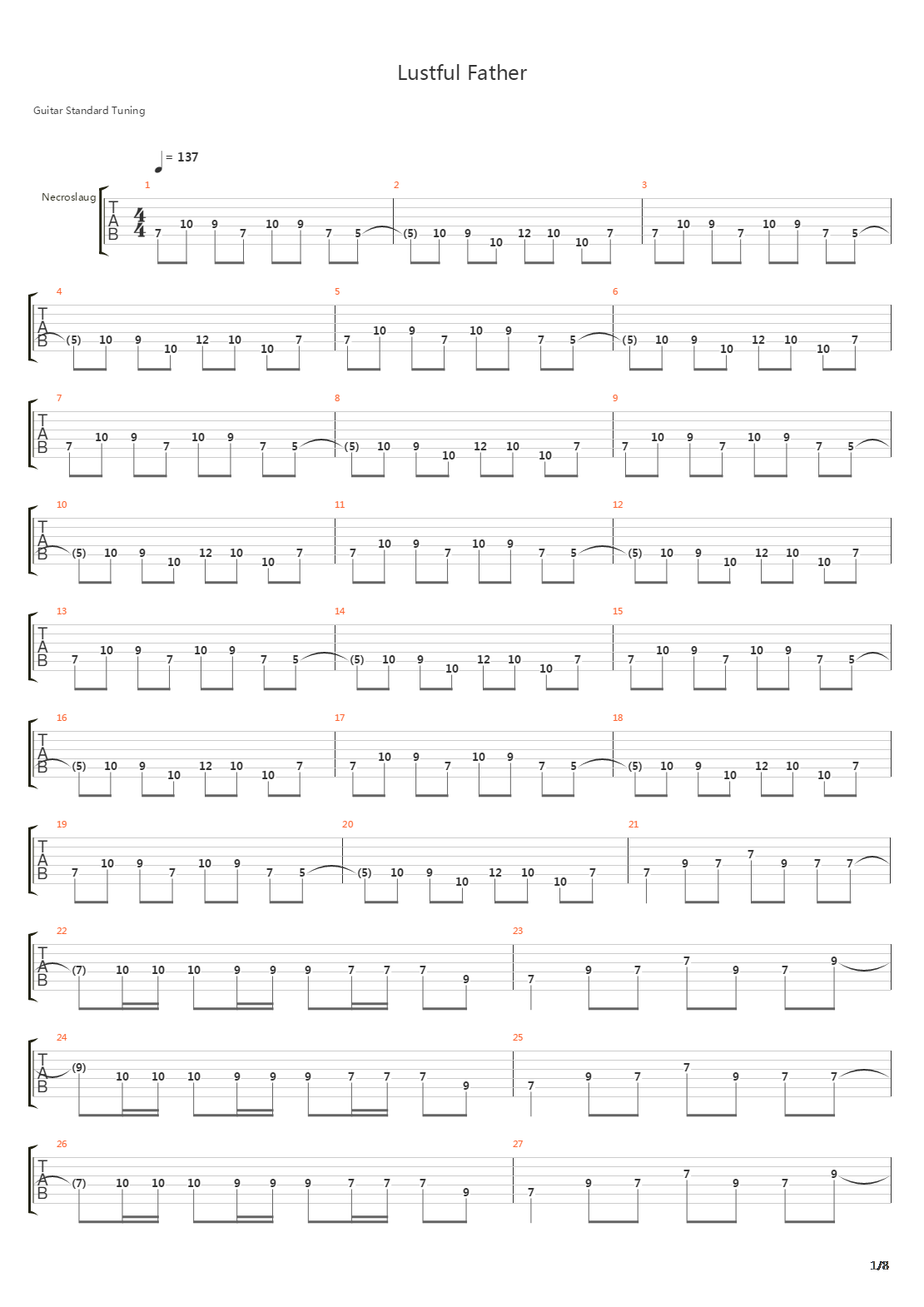 Lustful Father吉他谱