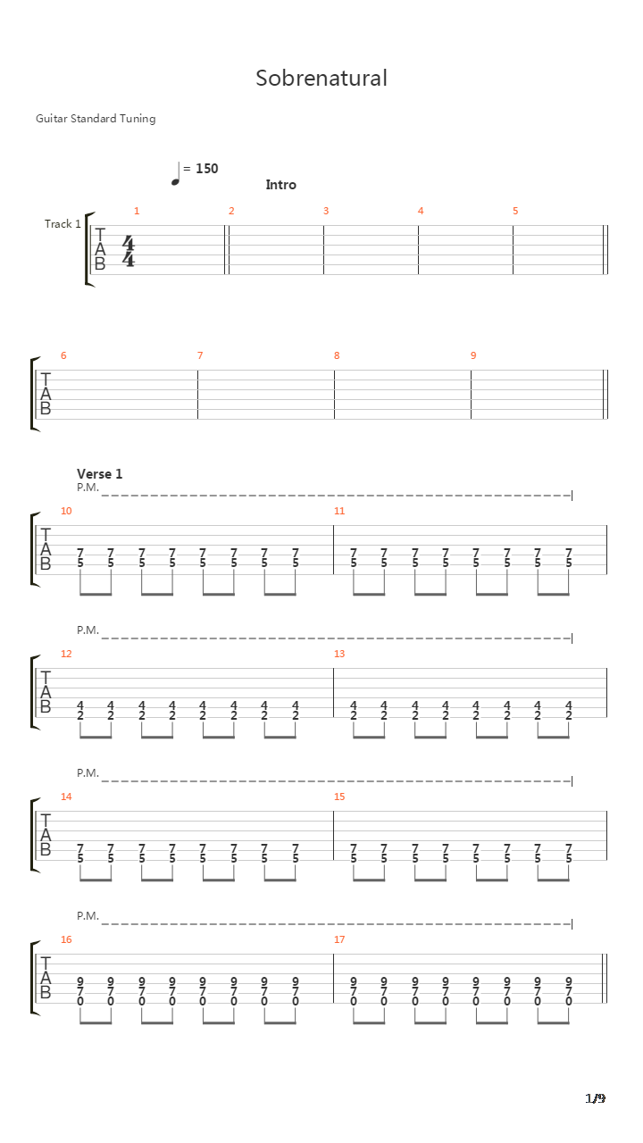 Sobrenatural吉他谱