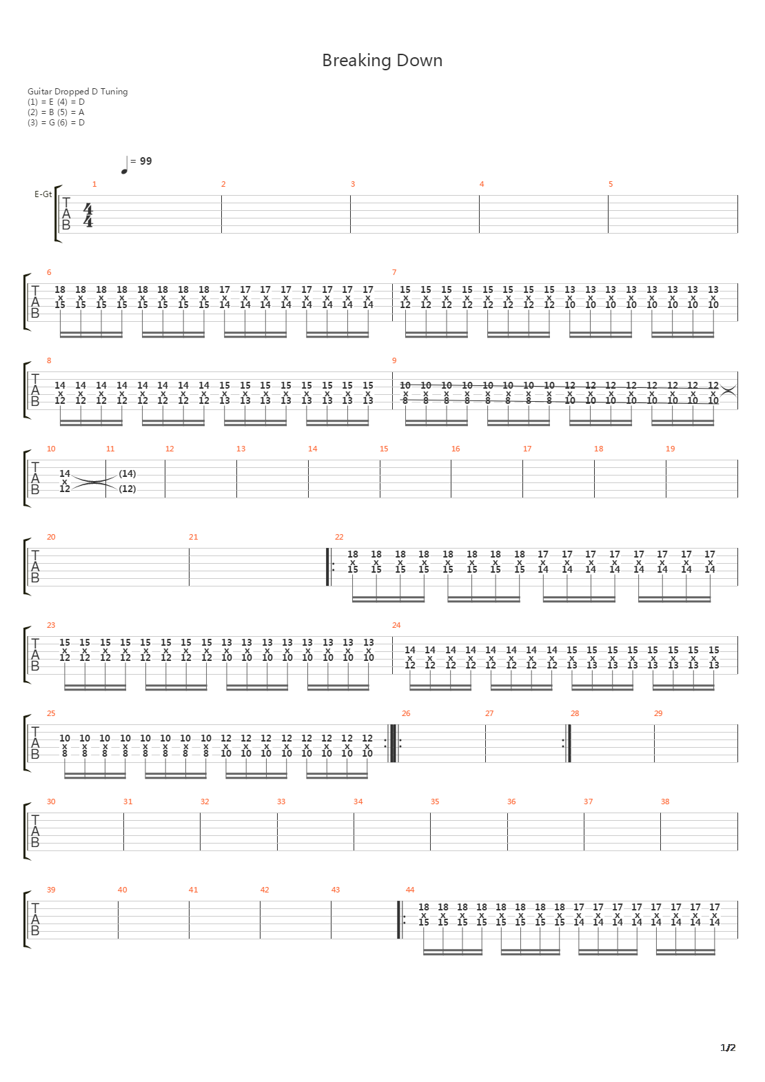 Breaking Down吉他谱