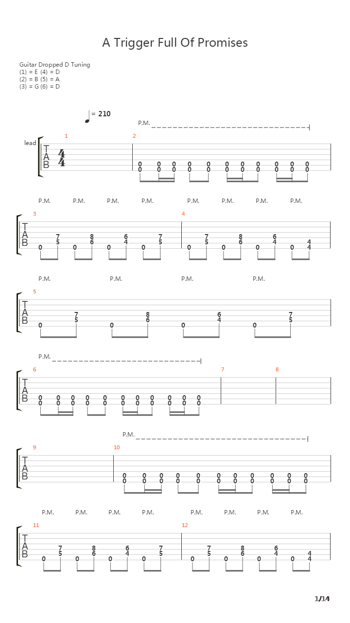 A Trigger Full Of Promises吉他谱