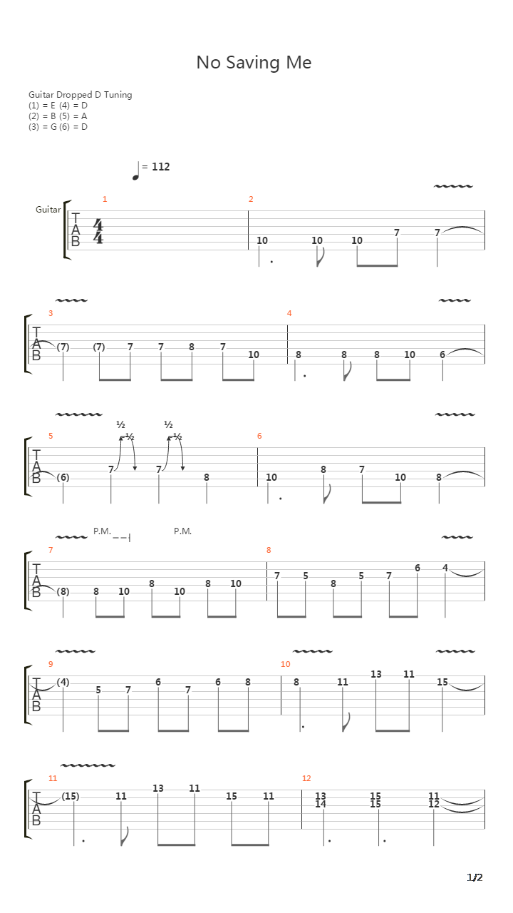 No Saving Me吉他谱