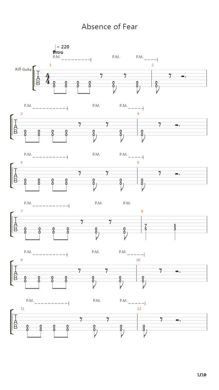 Absence Of Fear吉他谱