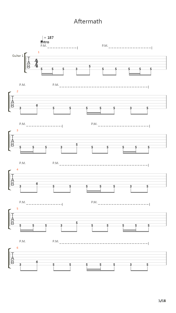 Aftermath吉他谱