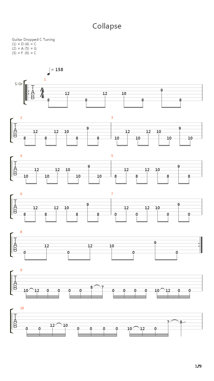 Collapse吉他谱