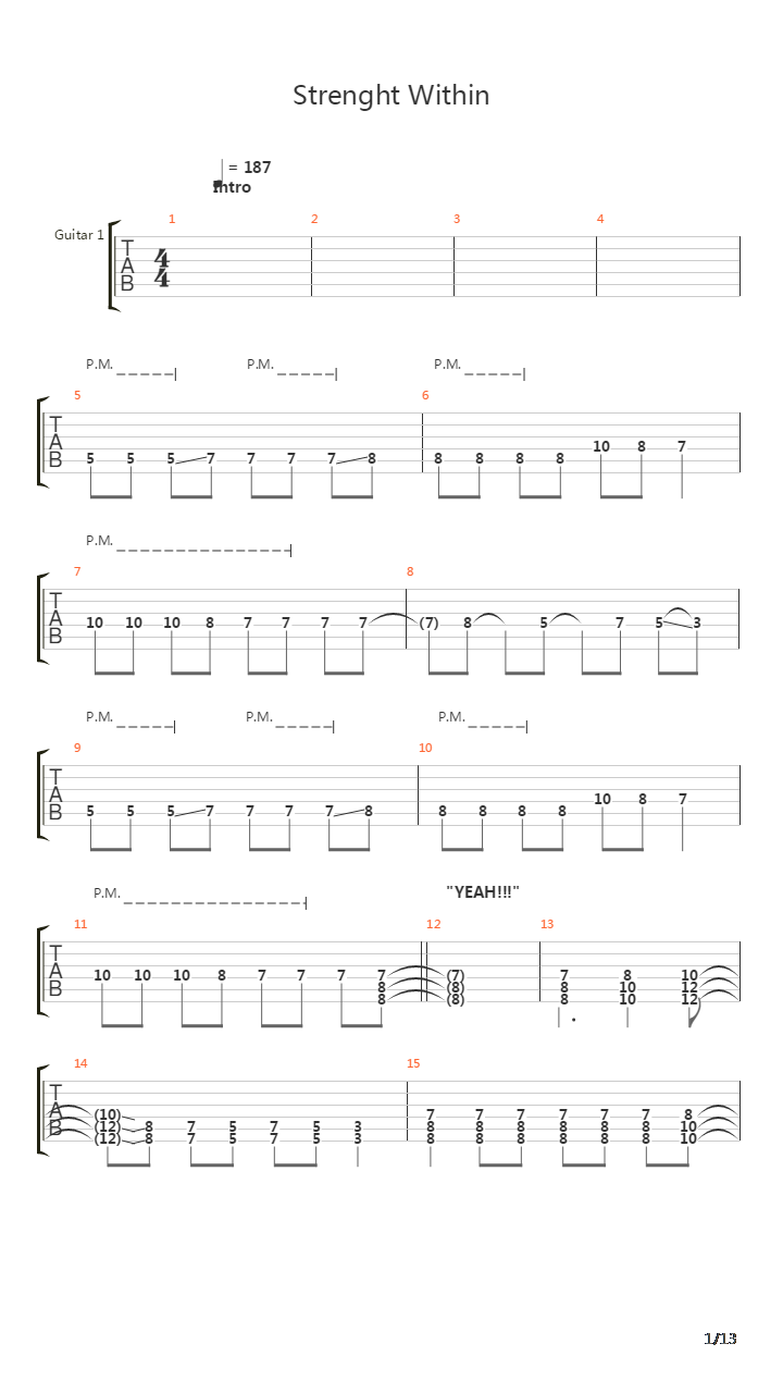 Strenght Within吉他谱