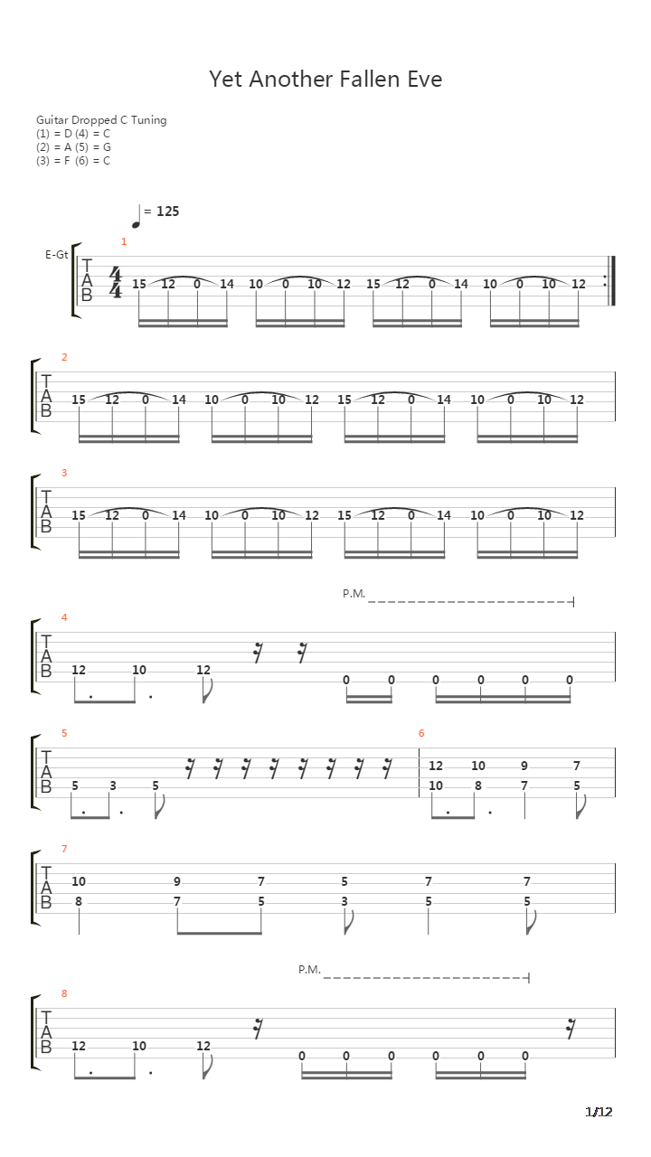 Yet Another Fallen Eve吉他谱