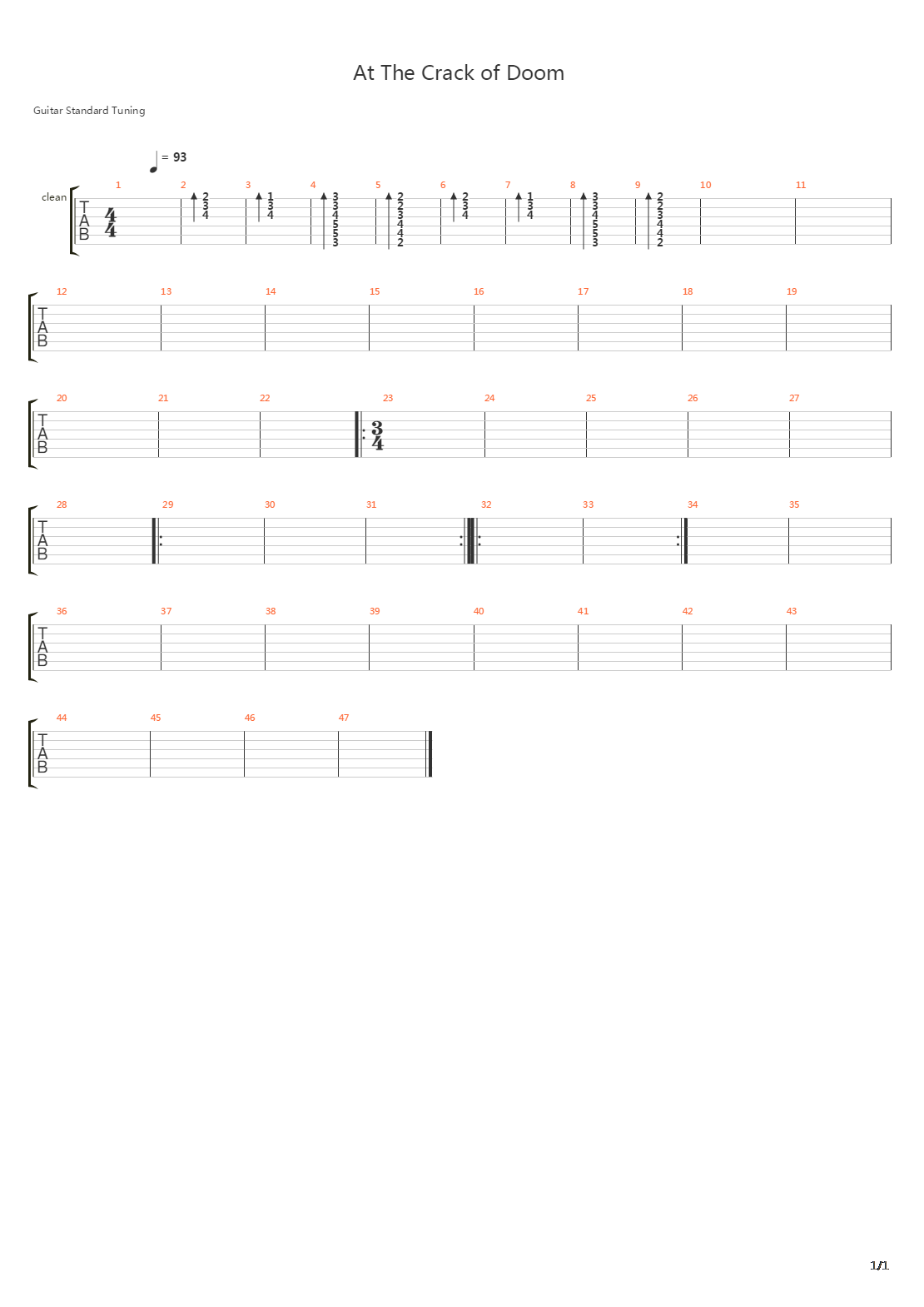 At The Crack Of Doom吉他谱