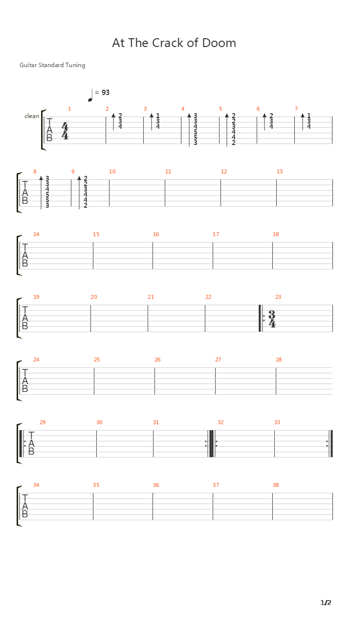 At The Crack Of Doom吉他谱