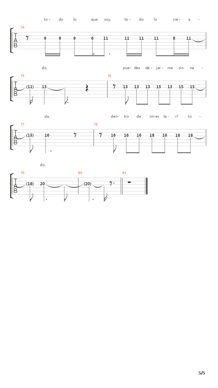 Coraje吉他谱