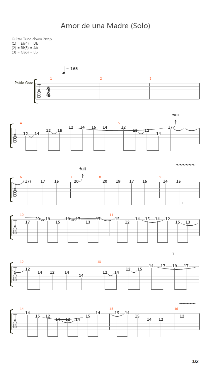 El Amor De Una Madre吉他谱