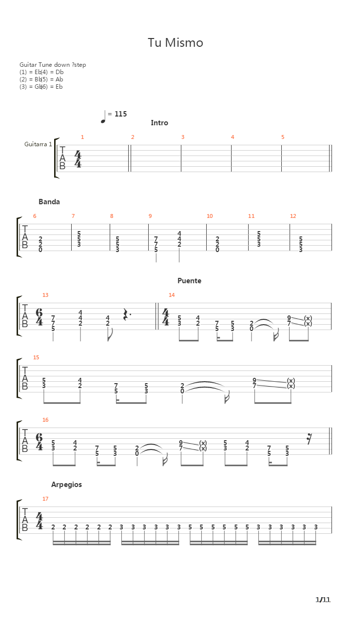 Tu Mismo吉他谱