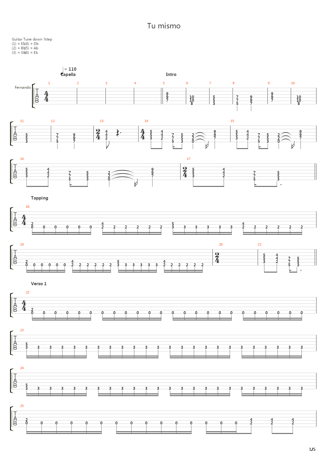 Tu Mismo吉他谱