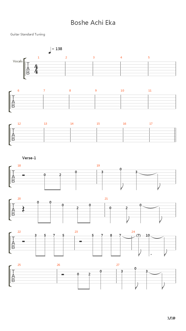 Boshe Achi Eka吉他谱