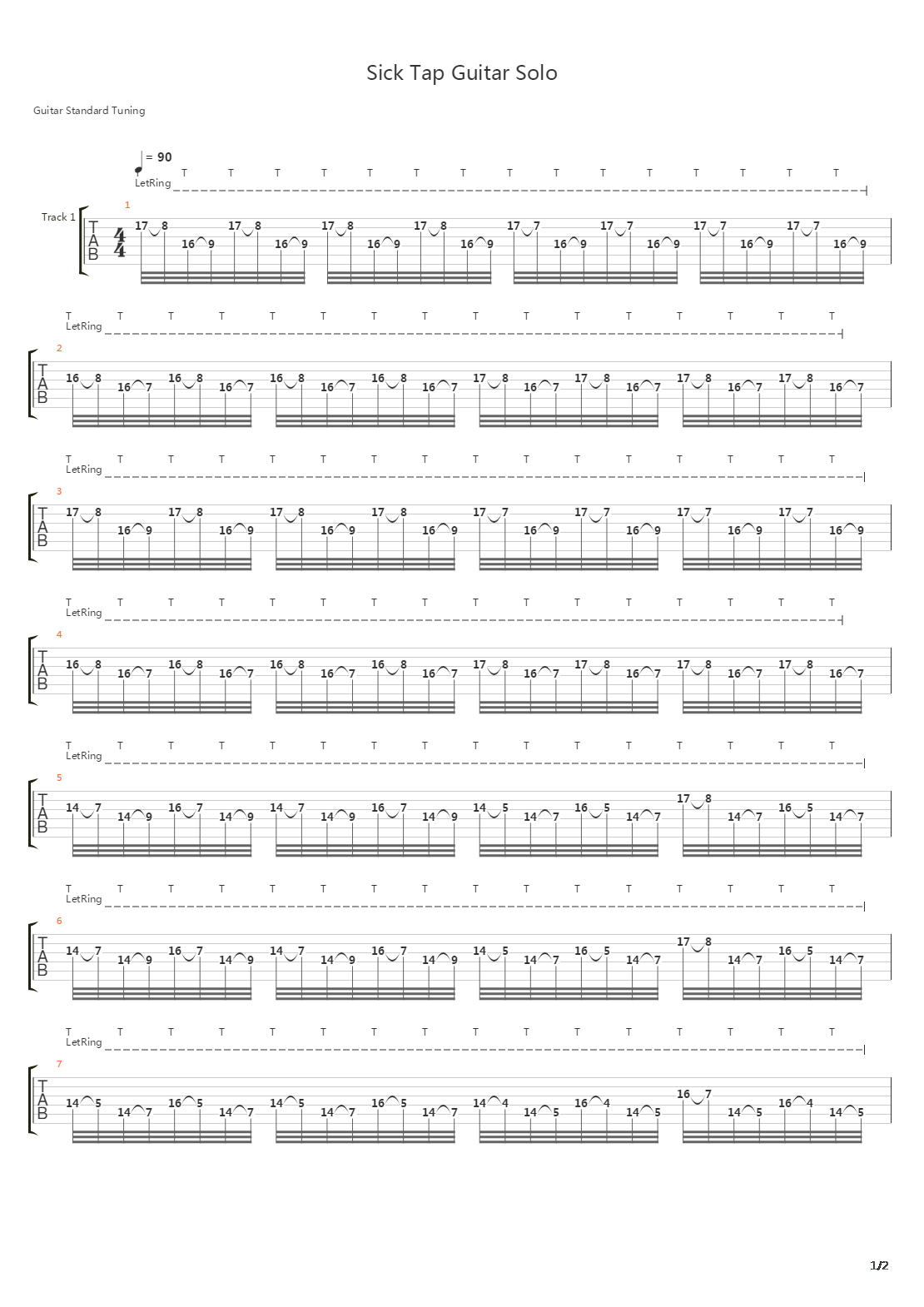 Sick Tap Guitar Solo吉他谱