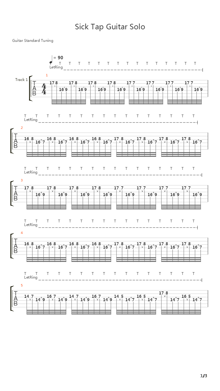 Sick Tap Guitar Solo吉他谱