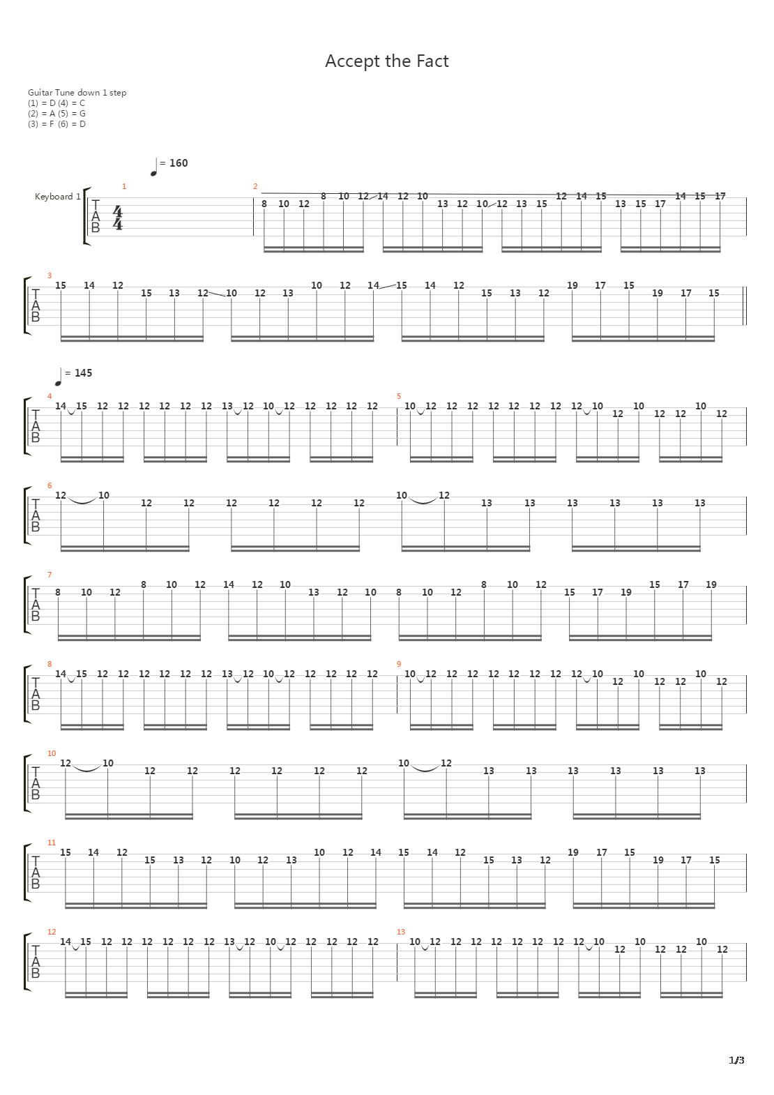 Accept The Fact吉他谱