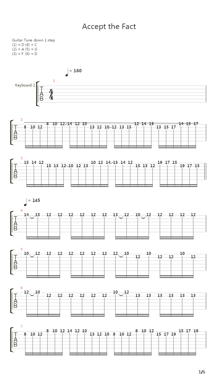 Accept The Fact吉他谱