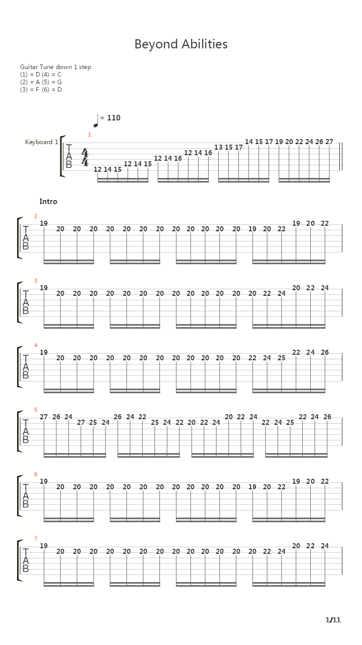 Beyond Abilities吉他谱